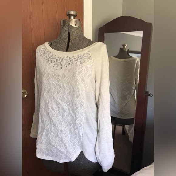 Lace Long Sleeve Sweatshirt - Picture 1 of 1